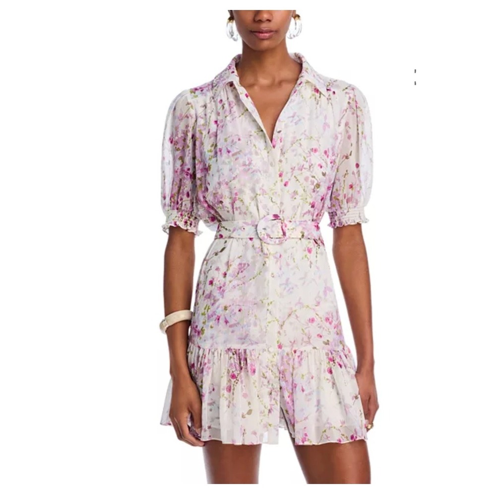 Cinq a Sept Midsummer Bloom Halbini Floral Ruffle Dress 10 Coquette NWT